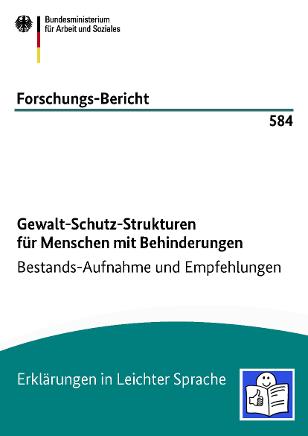 Titelbild der Publikation "Gewalt-Schutz-Strukturen für Menschen mit Behinderungen (Leichte Sprache)"