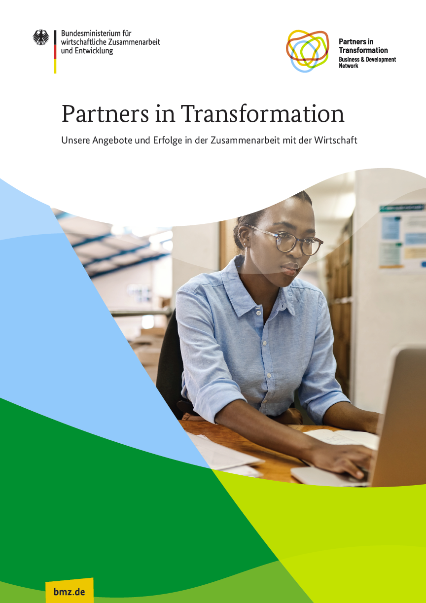Titelbild der Publikation "Partners in Transformation: Unsere Angebote und Erfolge in der Zusammenarbeit mit der Wirtschaft"