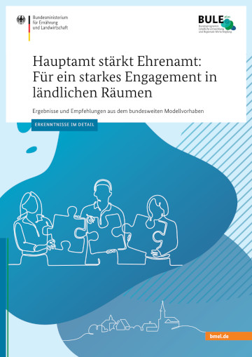 Titelbild der Publikation "Hauptamt stärkt Ehrenamt: Für ein starkes Engagement in ländlichen Räumen"