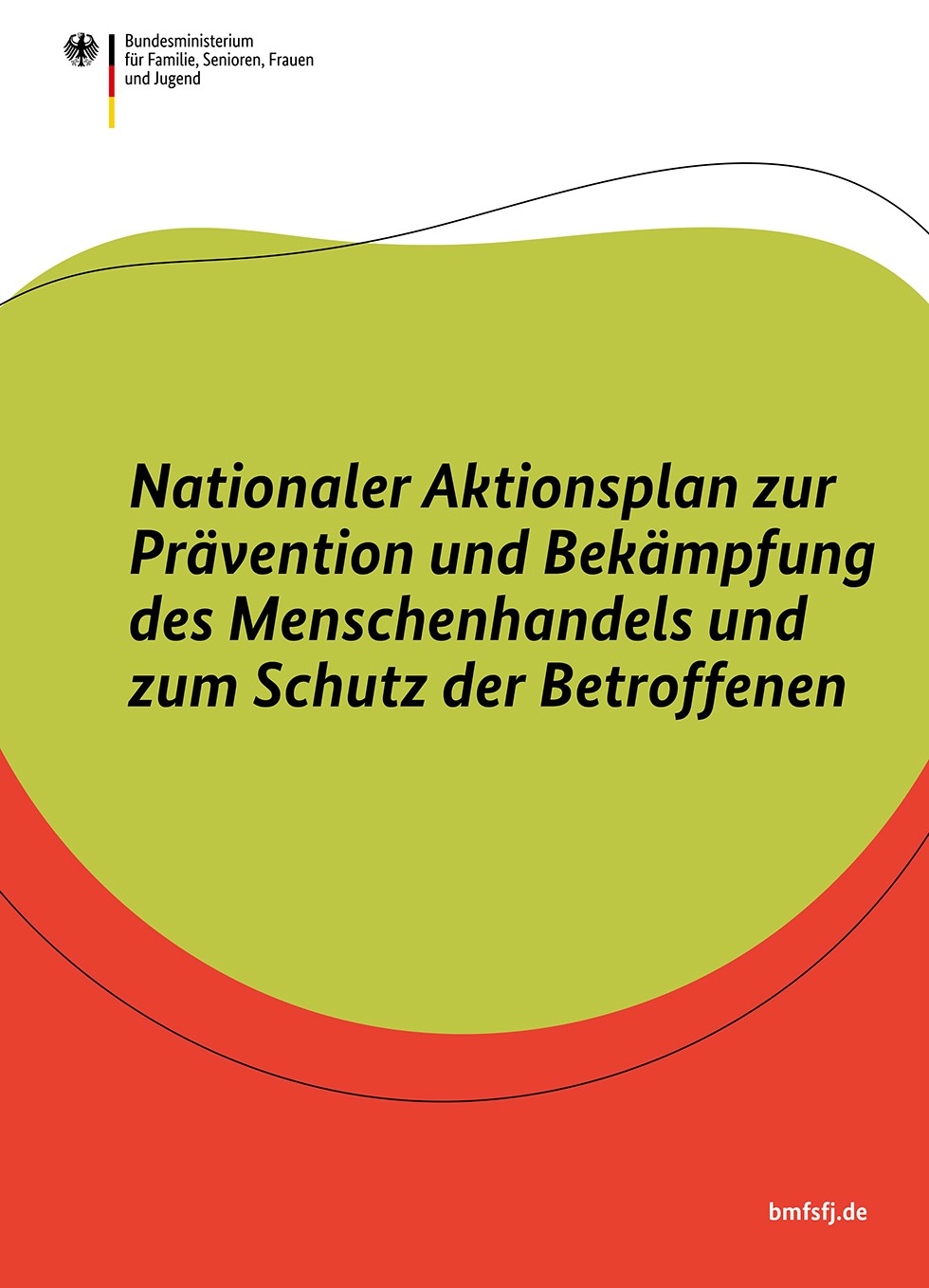 Titelbild der Publikation "Nationaler Aktionsplan zur Prävention und Bekämpfung des Menschenhandels und zum Schutz der Betroffenen"