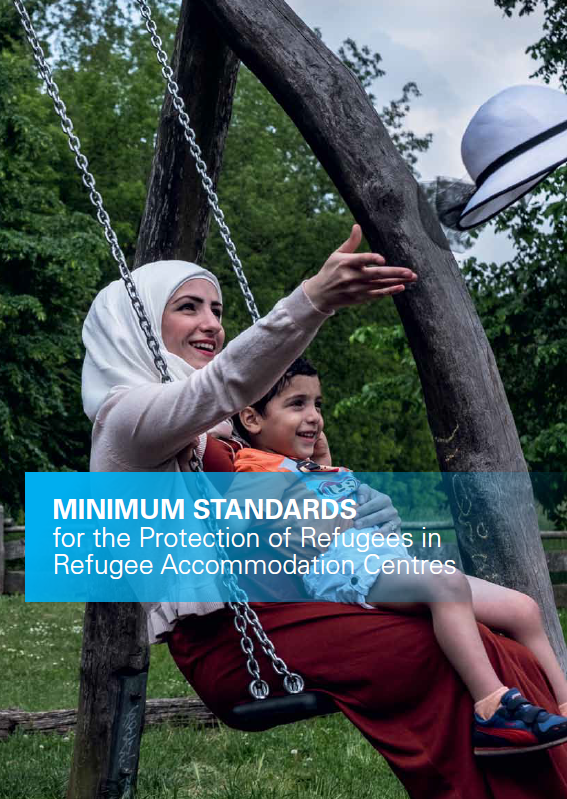 Titelbild der Publikation "Minimum standards for the protection of refugees in refugee accommodation centres"