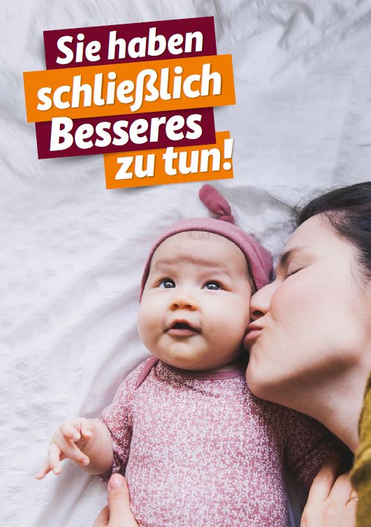 Titelbild der Publikation "Beantragen Sie Elterngeld einfach digital - Sie haben schließlich Besseres zu tun!"