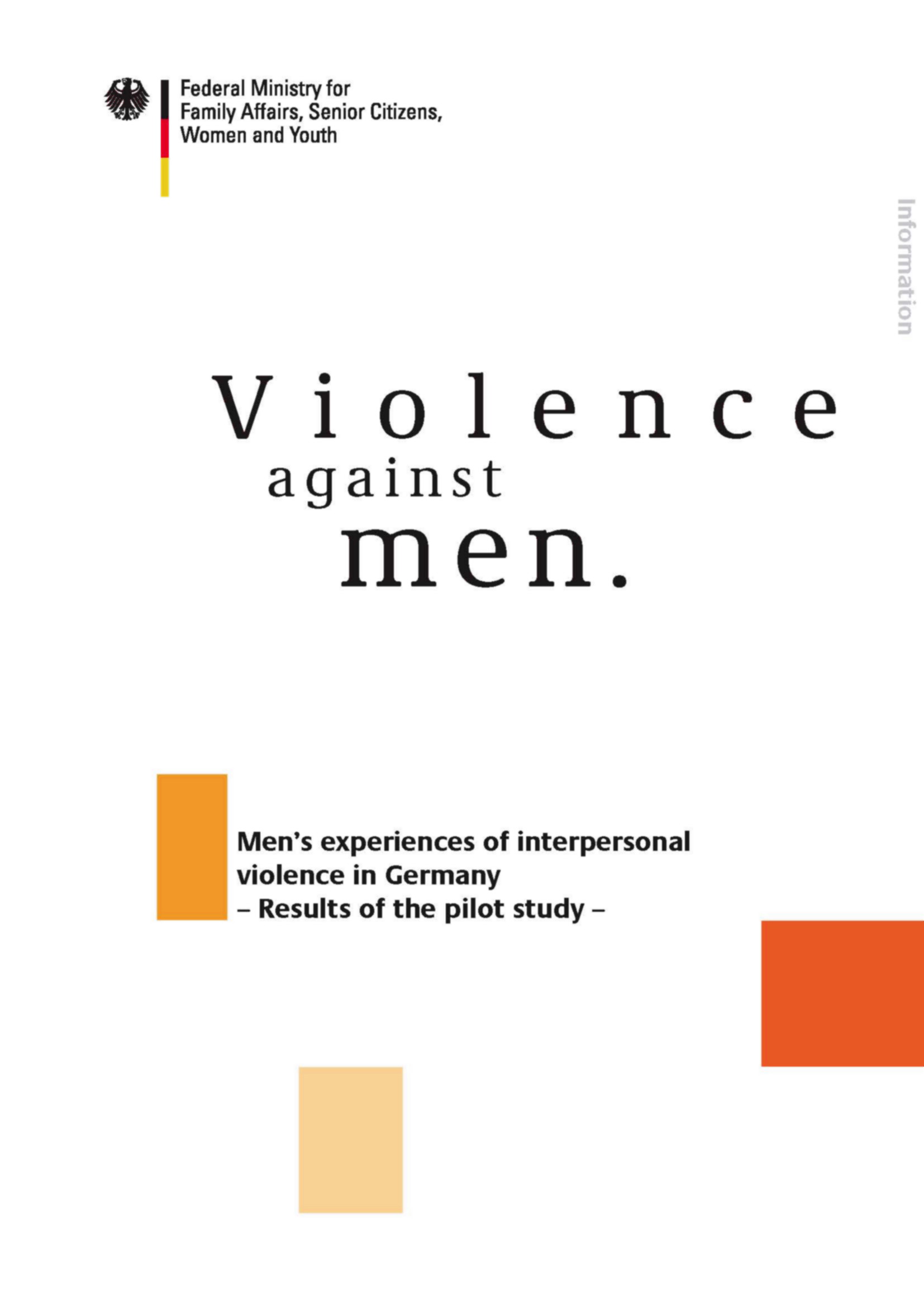 Titelbild der Publikation "Violence against men - Men's experiences of interpersonal violence in Germany. Results of the pilot study"