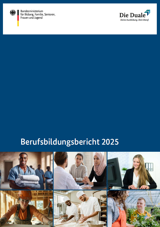 Titelbild der Publikation "Der Berufsbildungsbericht 2025 - Ausbildungsmarktbilanz 2023/24"