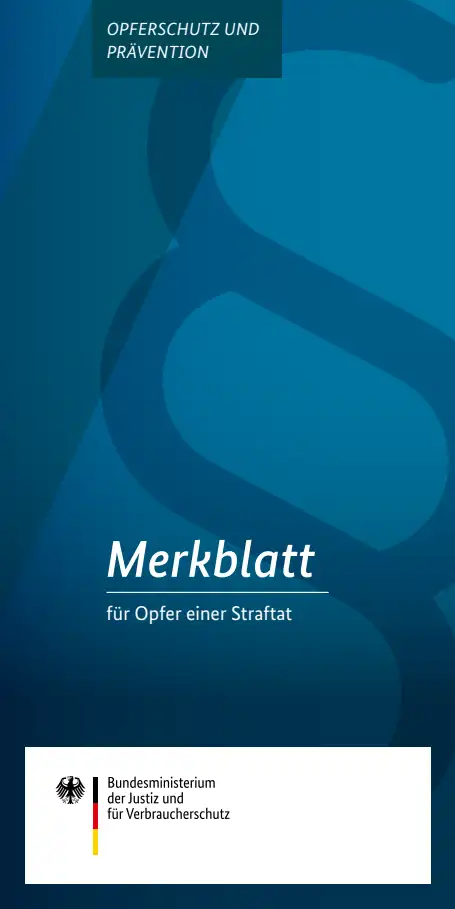 Titelbild der Publikation "Merkblatt für Opfer einer Straftat"