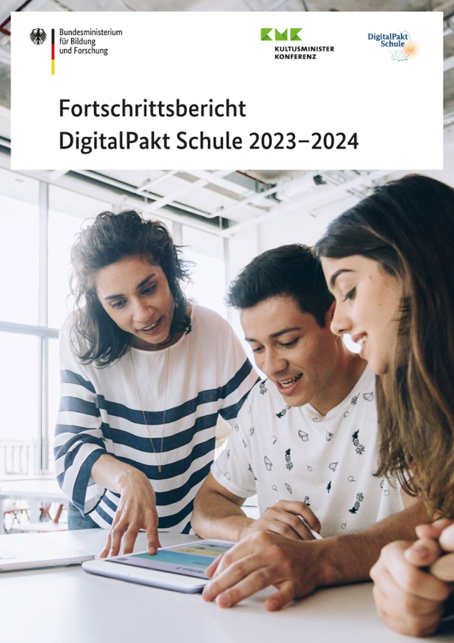 Titelbild der Publikation "Fortschrittsbericht DigitalPakt Schule 2023-2024"