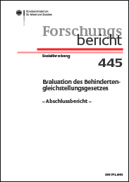 Titelbild der Publikation "Forschungsbericht: Evaluation des Behindertengleichstellungsgesetzes"