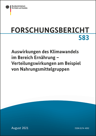 Titelbild der Publikation "Auswirkungen des Klimawandels im Bereich Ernährung – Verteilungswirkungen am Beispiel von Nahrungsmittelgruppen"
