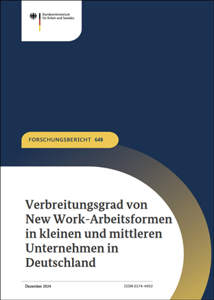 Titelbild der Publikation "Verbreitungsgrad von New Work-Arbeitsformen in kleinen und mittleren Unternehmen in Deutschland"