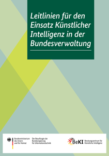 Titelbild der Publikation "Leitlinien für den Einsatz Künstlicher Intelligenz in der Bundesverwaltung"
