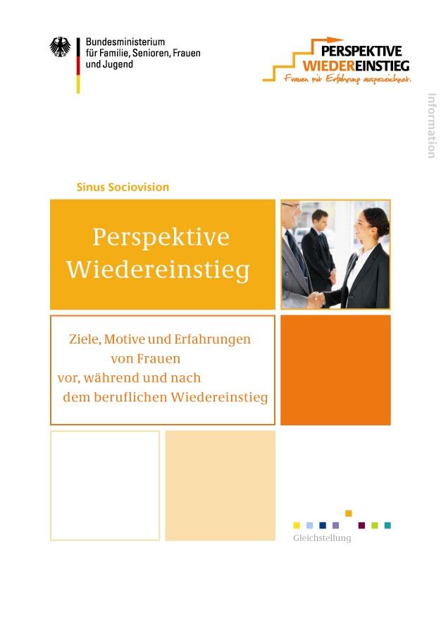 Titelbild der Publikation "Perspektive Wiedereinstieg - Ziele, Motive und Erfahrungen von Frauen vor, während und nach dem beruflichen Wiedereinstieg"