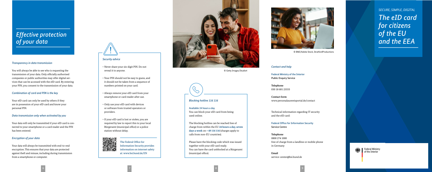 Titelbild der Publikation "SECURE, SIMPLE, DIGITAL - The eID card for citizens of the EU and the EEA"