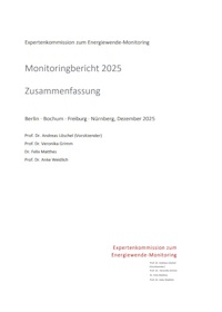 Titelbild der Publikation "Zusammenfassung der Expertenkommission zum Energiewende-Monitoring 2025"